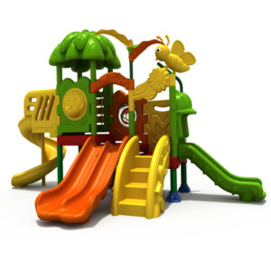 aire de jeux thématique jardin avec toboggans – bee garden junior