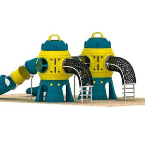 aire de jeux double tour futuriste – modèle galaxy twin port