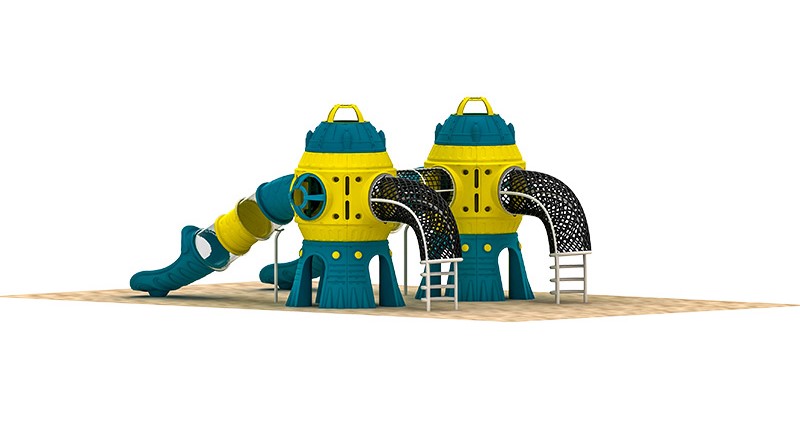 aire de jeux double tour futuriste – modèle galaxy twin port