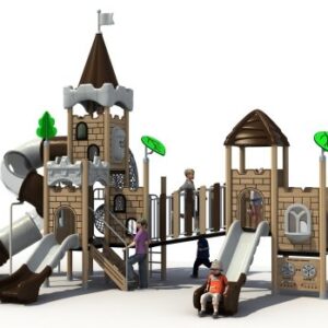 Aire de Jeux Château Médiéval avec Toboggan Spirale – Palace-Adventure M6