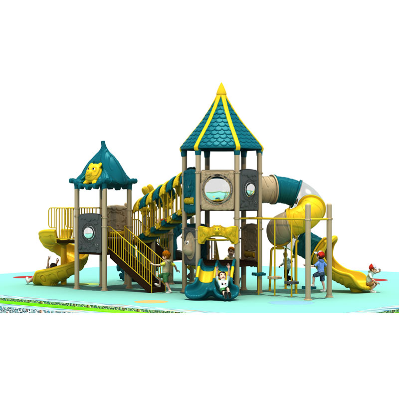 aire de jeux extérieure château avec toboggan spirale – citadel court v5