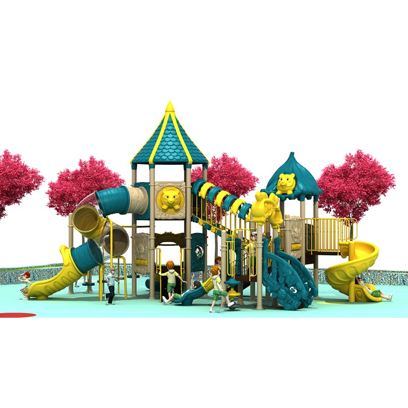 aire de jeux extérieure château avec toboggan spirale – citadel court v5