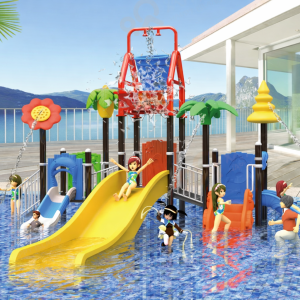 Jeux de piscine pour hôtel Maroc petite structure aquatique avec palmier et fleurs EPA-00023 Univers Jouet