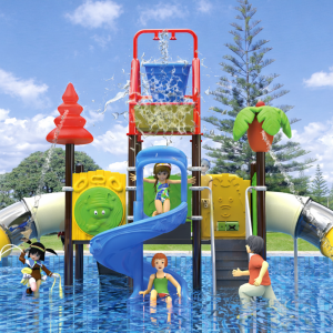 Fabricant aire de jeux aquatique Maroc structure avec sapin rouge et seau d'eau EPA-00024 Univers Jouet