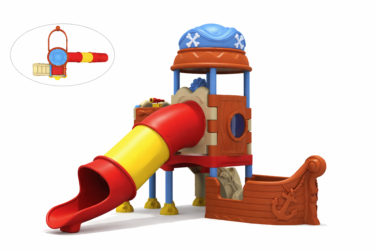 toboggan enfants UNS-00190 aire de jeux extérieure compacte avec structure ludique