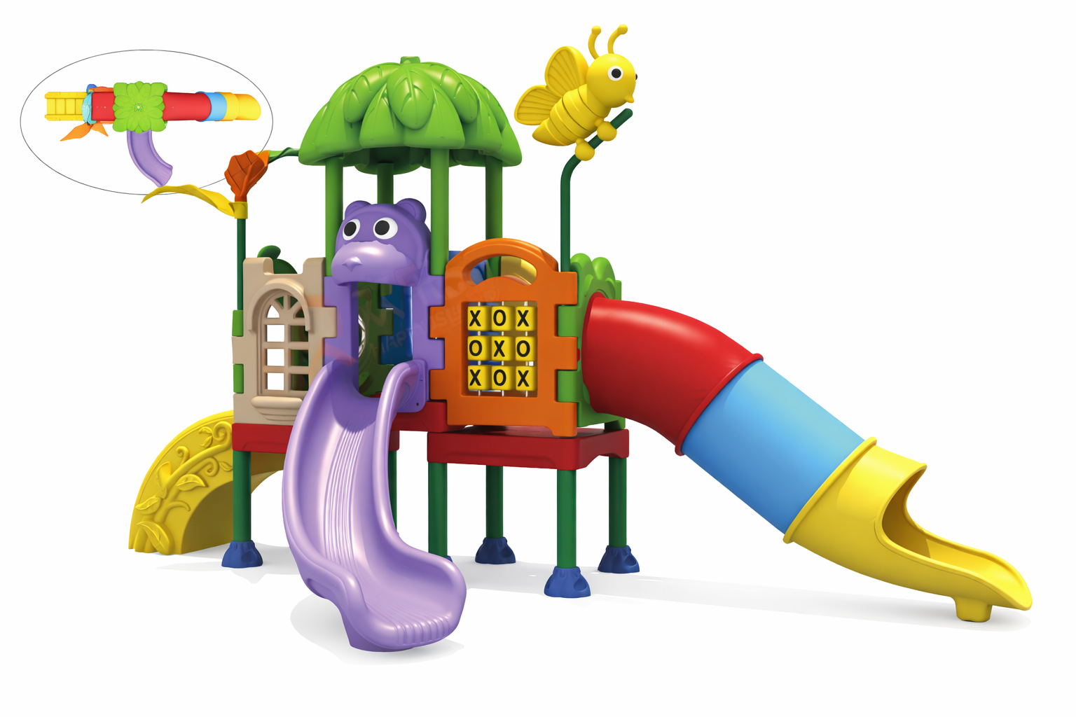 structure enfants UNS-00194 aire de jeux extérieure avec toboggan