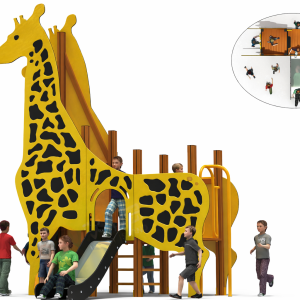 jeu girafe UNS-00301 aire de jeux enfants structure girafe avec toboggan
