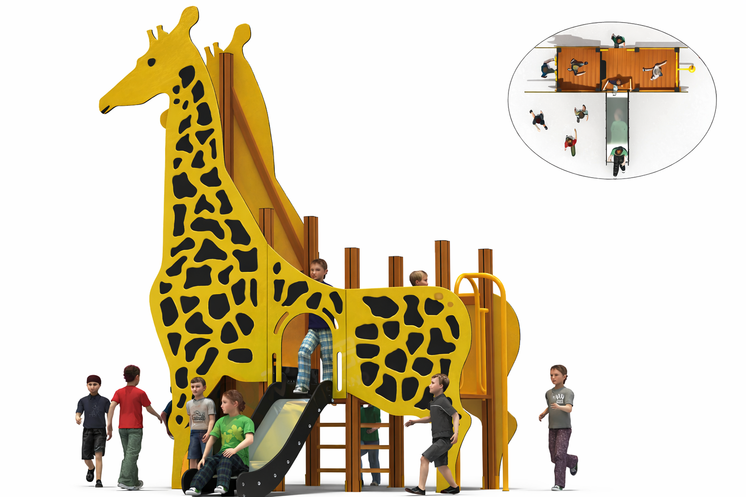 jeu girafe UNS-00301 aire de jeux enfants structure girafe avec toboggan