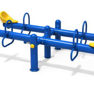 Jeux de parc extérieur Maroc bascule sur ressort 4 places bleue et jaune JR-203 Univers Jouet