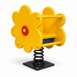 Jeux de parc pour enfants Maroc jeu sur ressort thématique fleur jaune avec pétales arrondis JR-225 Univers Jouet