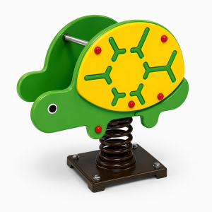 Mobilier ludique extérieur Maroc jeu sur ressort thématique tortue verte avec carapace jaune JR-229 Univers Jouet