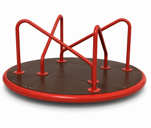 Aire de jeux extérieure Maroc tourniquet rotatif à structure croisée rouge et plateau noir JR-237 Univers Jouet