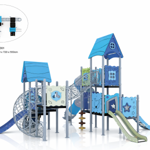 Prix aire de jeux extérieure Maroc structure bois et bleu UNS-00305 Univers Jouet