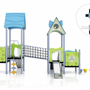 Mobilier de jeux extérieur Maroc structure avec pont de singe UNS-00306 Univers Jouet
